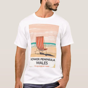 T-shirt Poster das viagens vintage de Wales da península