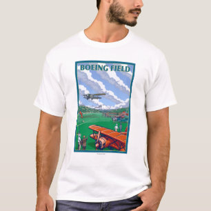 T-shirt Poster das viagens vintage do campo de Boeing