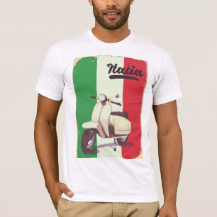 T-shirt Poster das viagens vintage do patinete de Italia