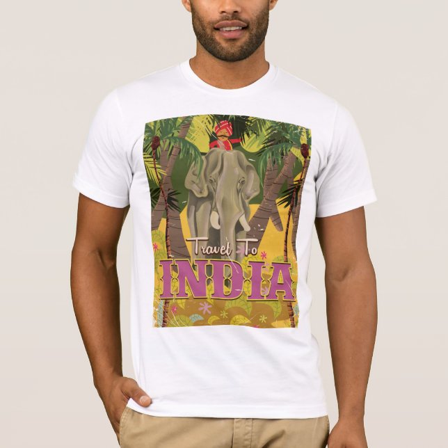 T-shirt poster de elefante indiana (Frente)