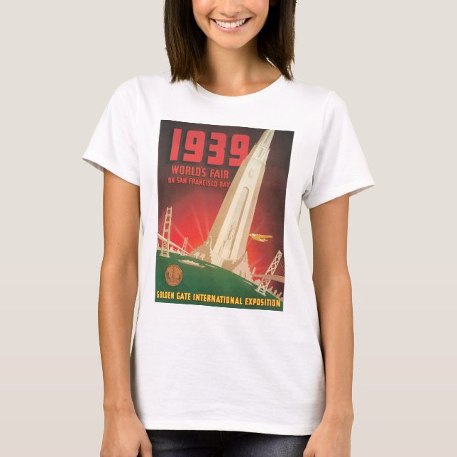 T-shirt Poster de viagens 1939 de San Francisco da feira (Frente)