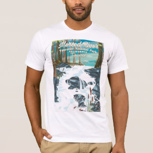 T-shirt Poster de viagens de Califórnia do rio de Merced