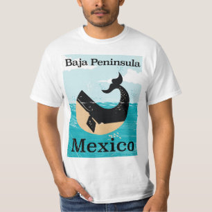 T-shirt poster de viagens de México da península do baja