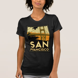 T-shirt Poster de viagens do art deco de San Francisco