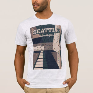 T-shirt Poster de viagens do estado de Seattle, Washington