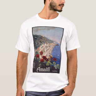T-shirt Poster de viagens do italiano do vintage de Amalfi