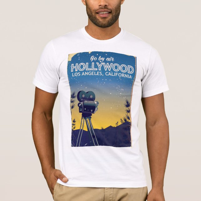 T-shirt Poster de viagens Hollywood Los Angeles California (Frente)