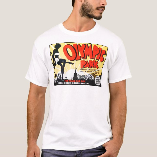 T-shirt "Poster do parque olímpico" do vintage - (Frente)