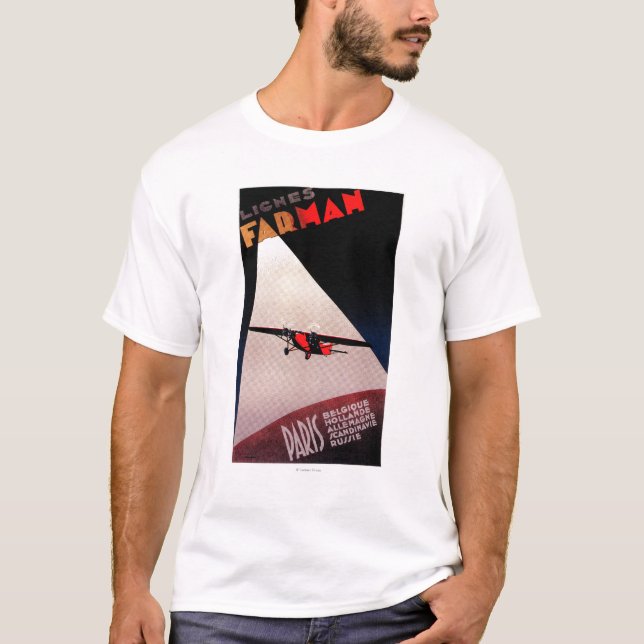 T-shirt Poster do Promo do Monoplane de Farman 300 das (Frente)