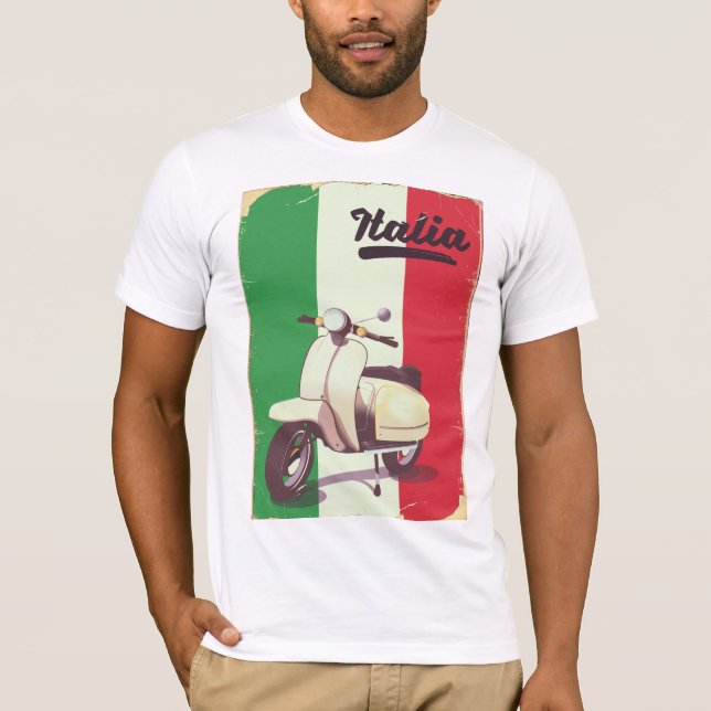 T-shirt Poster Patinete de Viagens vintage Italia (Frente)