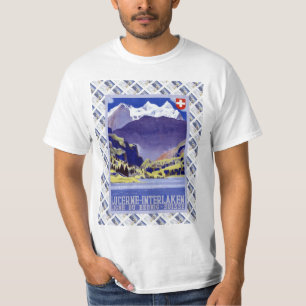 T-shirt Poster Railway suíço Luzern Interlaken do vintag