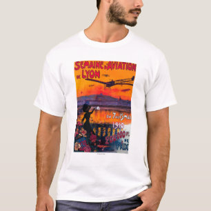 T-shirt Poster vintage do De Lyon da aviação do d de