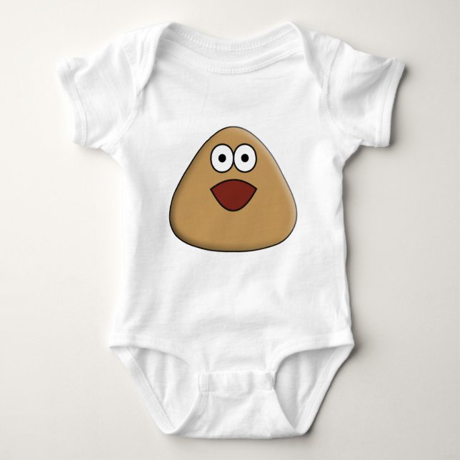 T-shirt Pou excitado - Bebê de macarrão (Frente)