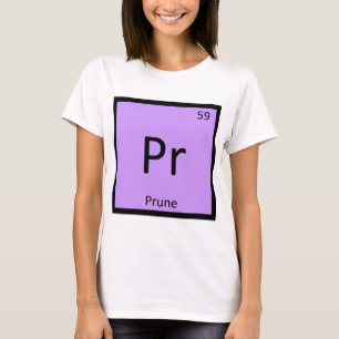 T-shirt Pr - Podar Frutas Química Símbolo da Tabela Periód