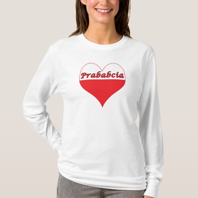 T-shirt Prababcia Polonês Heart (Frente)
