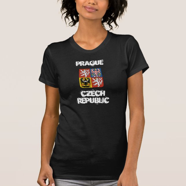 T-shirt Praga, república checa com brasão (Frente)