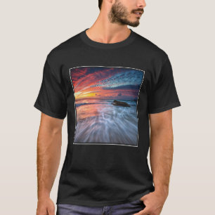 T-shirt Praia de pedra espectacular do por do sol , EL