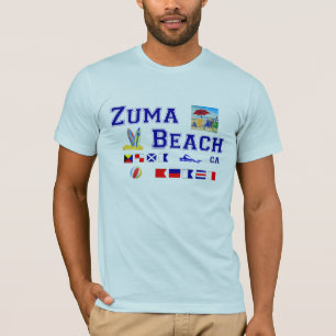 T-shirt Praia de Zuma - soletração marítima da bandeira