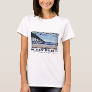 T-shirt Praia do oceano, San Diego, Califórnia