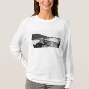 T-shirt Praia Dourado, ponte de Oregon sobre o rio