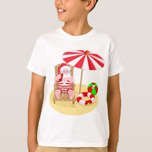 T-shirt praia Papai Noel do xmas