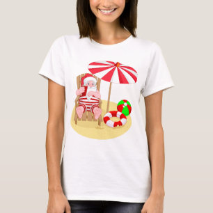 T-shirt praia Papai Noel do xmas
