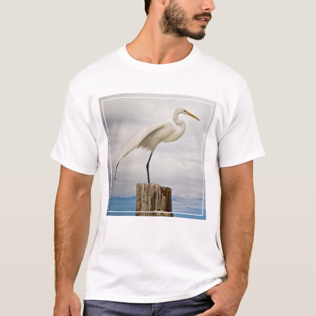 T-shirt Praia talentoso do Egret | Fort Myers, Florida (Frente)