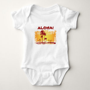 T-shirt Praia Tropical ALOHA Com Palmeiras