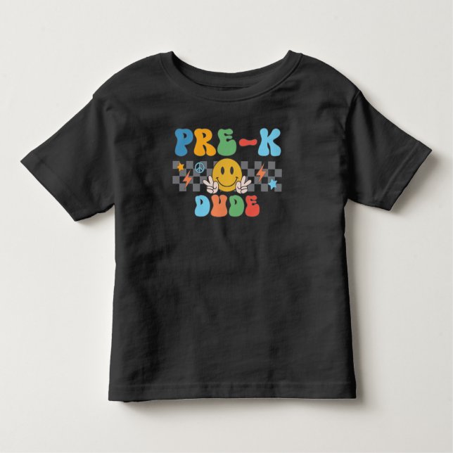 T-Shirt Pré-K Dude Boys Retro (Frente)
