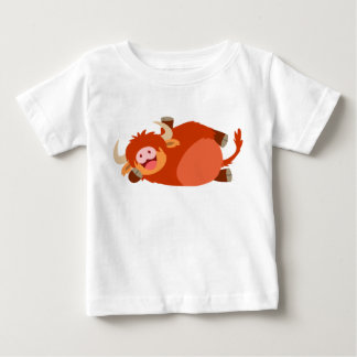 T-shirt preguiçoso bonito do bebê da vaca das