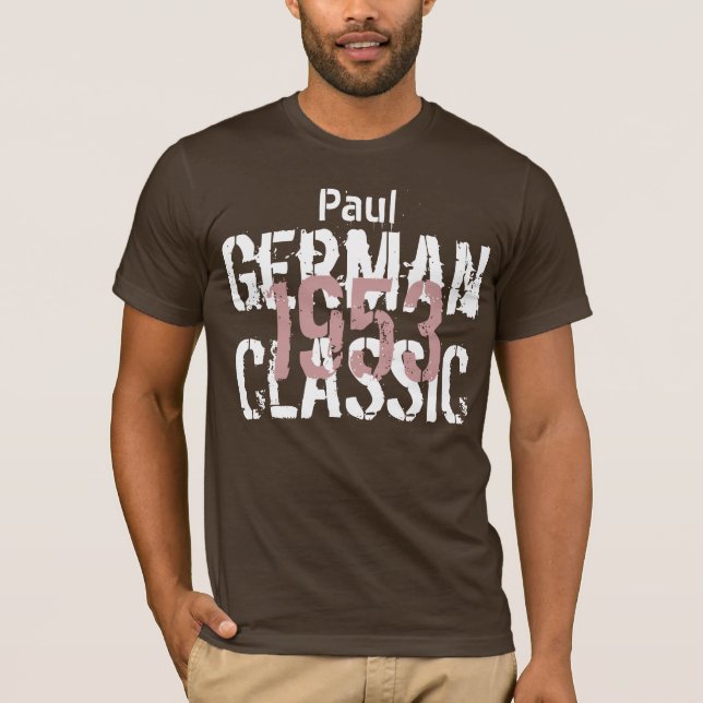 T-shirt Presente de aniversário do clássico 1953 alemão (Frente)