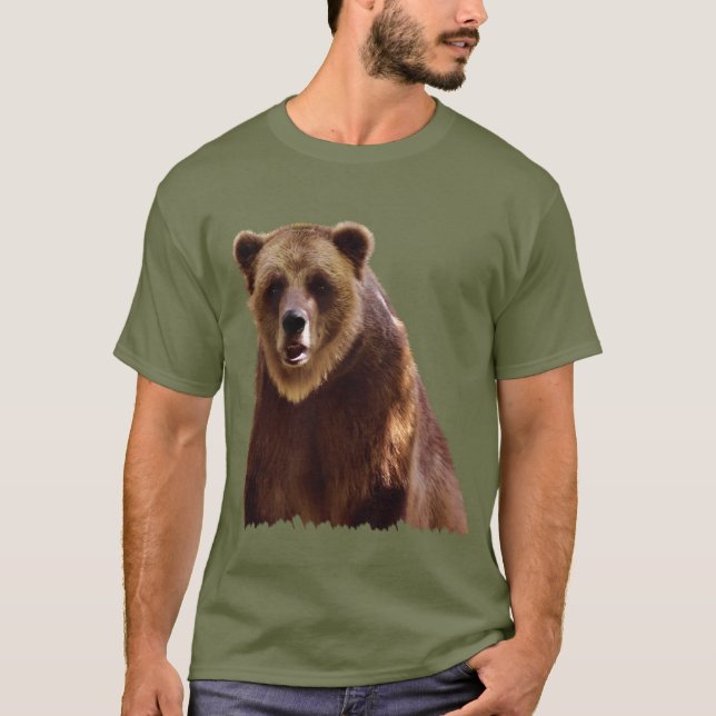 T-shirt Presente de Arte de Vida Selvagem de Urso Grande (Frente)