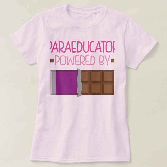T-shirt Presente do chocolate de Paraeducator para ela (Frente do Design)