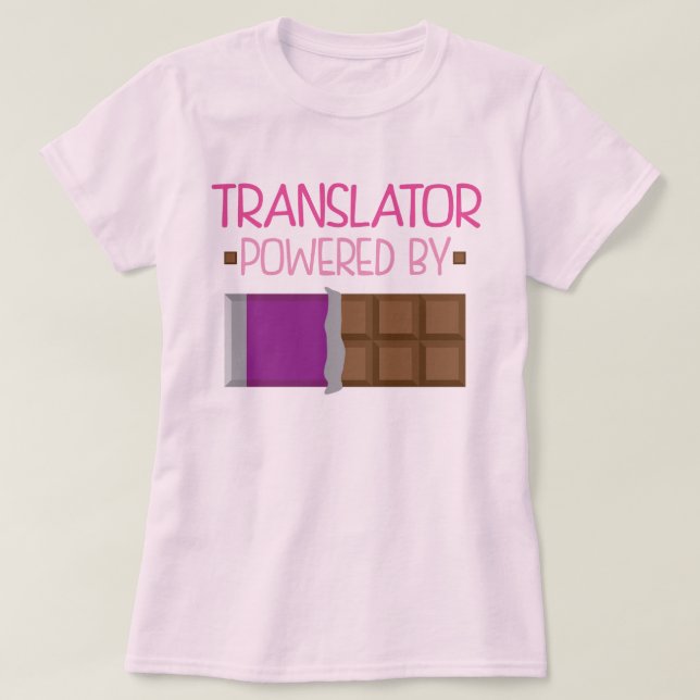 T-shirt Presente do chocolate do tradutor para ela (Frente do Design)