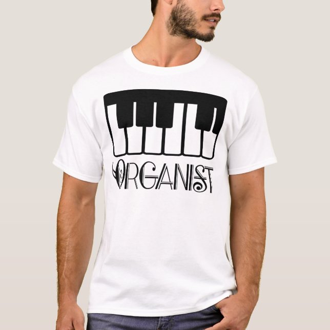 T-shirt Presente do teclado do organista (Frente)