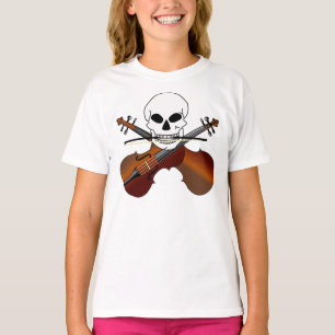 T-shirt Presente Musical Engraçado pelo Crânio de Violin P