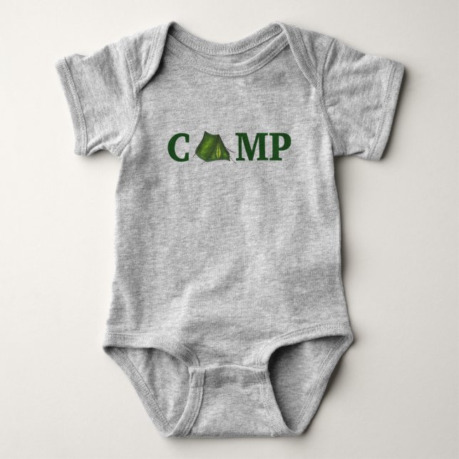 T-shirt Presente no CAMP Green Tent Summer Camping no exte (Frente)