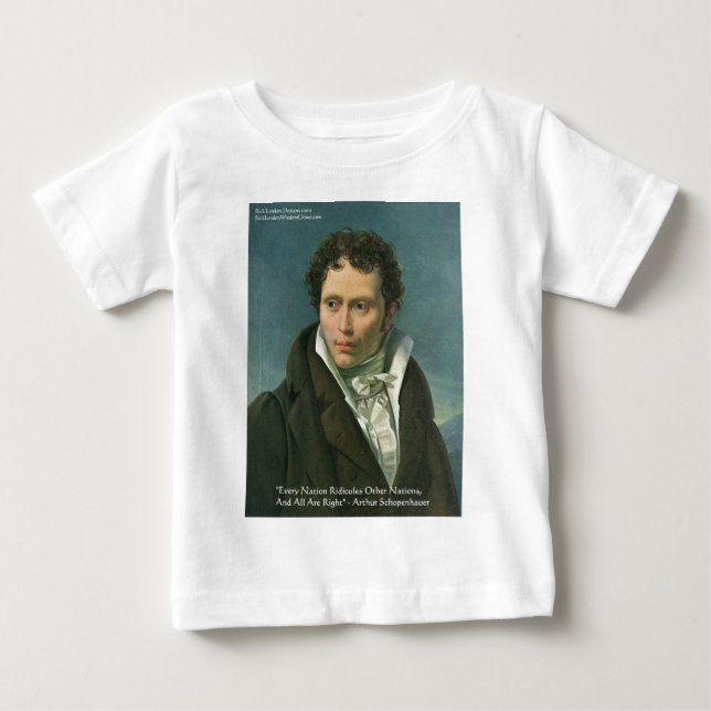 T-shirt Presentes com Citação de Arthur Schopenhauer "Naçõ (Frente)
