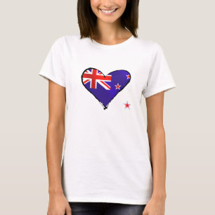 T-shirt Presentes da bandeira do coração do amor de Nova