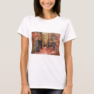 T-shirt Presentes de Aquarela da Trilha da Floresta Pintad