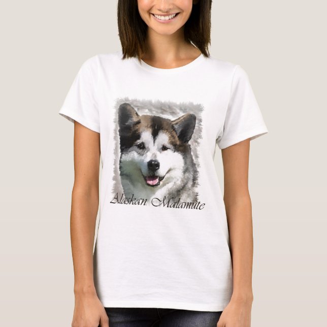 T-shirt Presentes de Arte Malamute no Alasca (Frente)