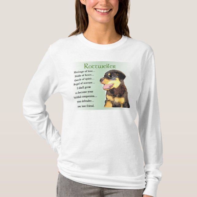 T-shirt Presentes de Arte Rottweiler (Frente)