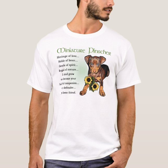 T-shirt Presentes de Miniatura Pinscher (Frente)