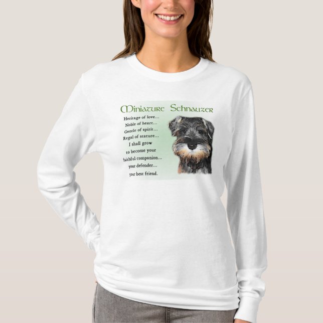 T-shirt Presentes de Miniatura Schnauzer (Frente)