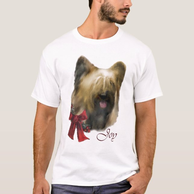 T-shirt Presentes de Natal Briard (Frente)