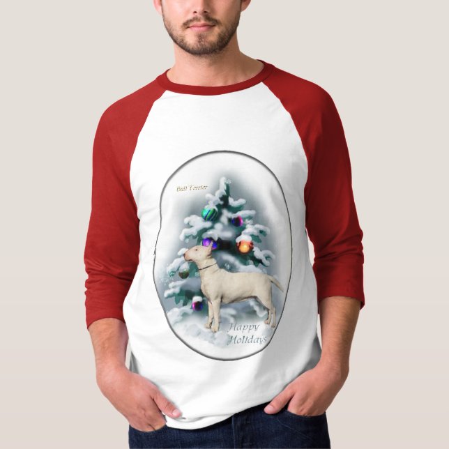 T-shirt Presentes de Natal Bull Terrier (Frente)