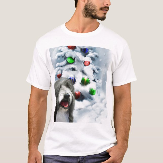 T-shirt Presentes de Natal Collie (Frente)
