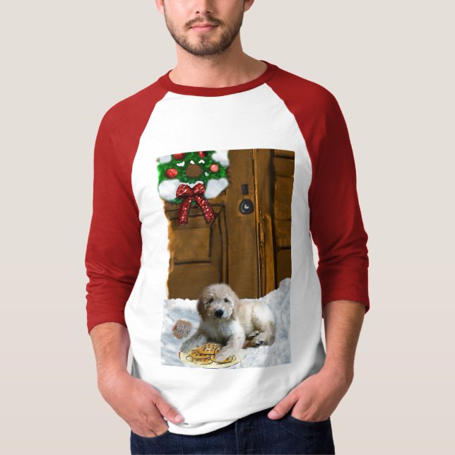 T-shirt Presentes de Natal de Goldendoodle (Frente)