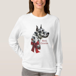 T-shirt Presentes de Natal de Harlequin Great Dane