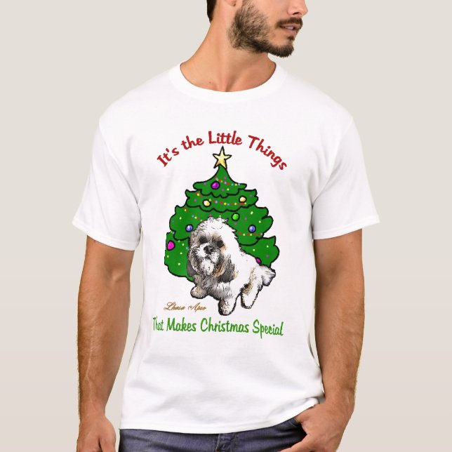 T-shirt Presentes de Natal de Lhasa Apso (Frente)
